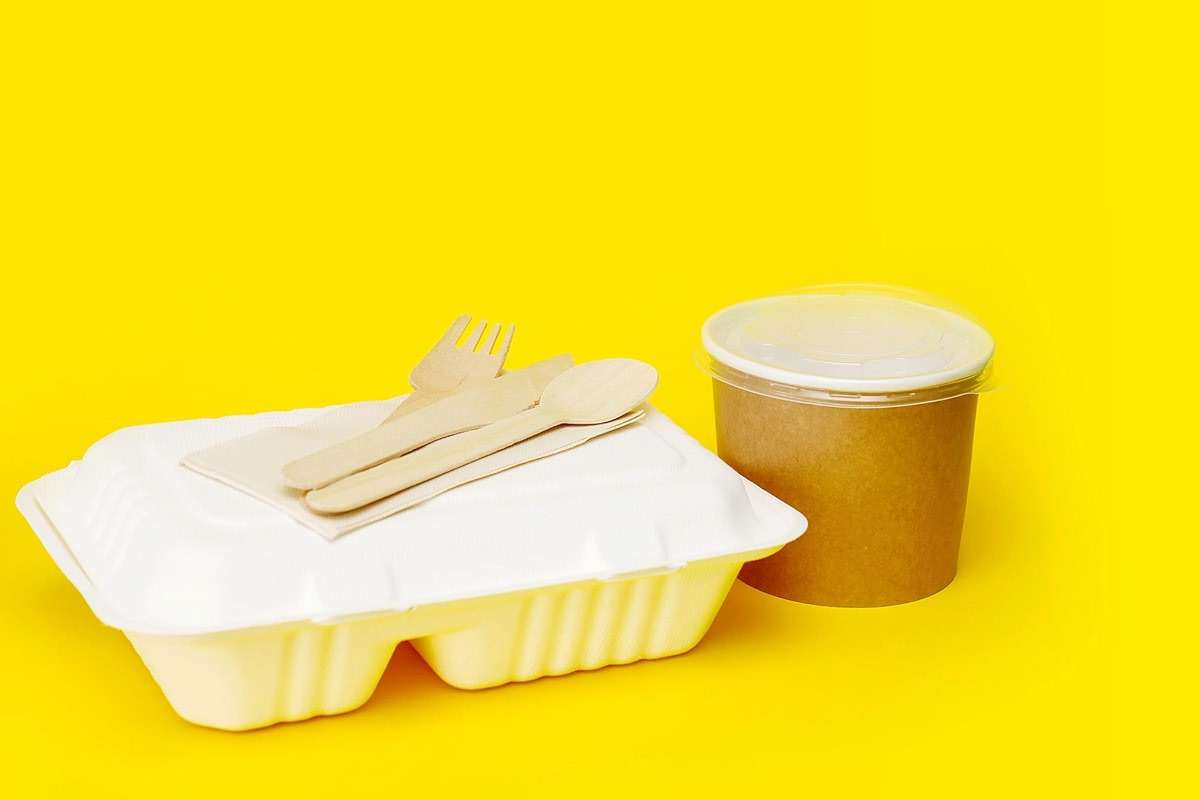 Elsjoy 90 Pack 2-Compartment Clamshell Take Out Containers, 9" x 6" Compostable Hinged Food Containers Disposable Bagasse To Go Lunch Boxes for Restaurant, Microwave Safe - Image 9