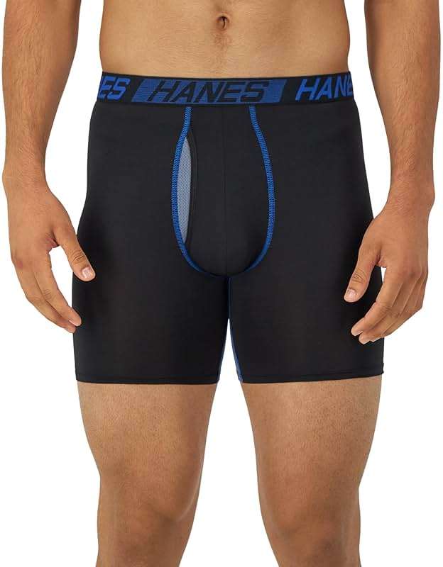 Hanes Men's Underwear Boxer Briefs Pack, 3-Pack, Total Support Pouch, Long or Short-Leg Boxer Briefs - Image 2