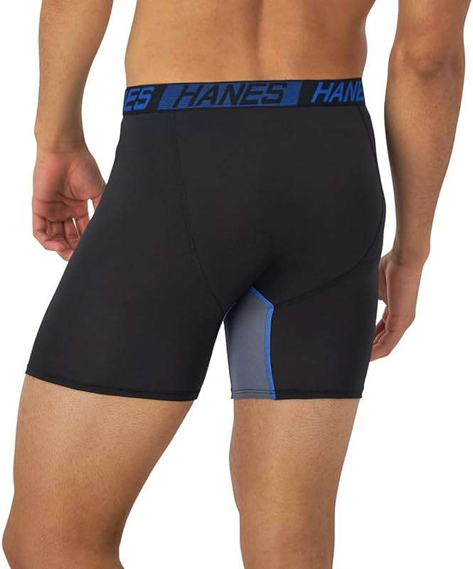 Hanes Men's Underwear Boxer Briefs Pack, 3-Pack, Total Support Pouch, Long or Short-Leg Boxer Briefs - Image 3