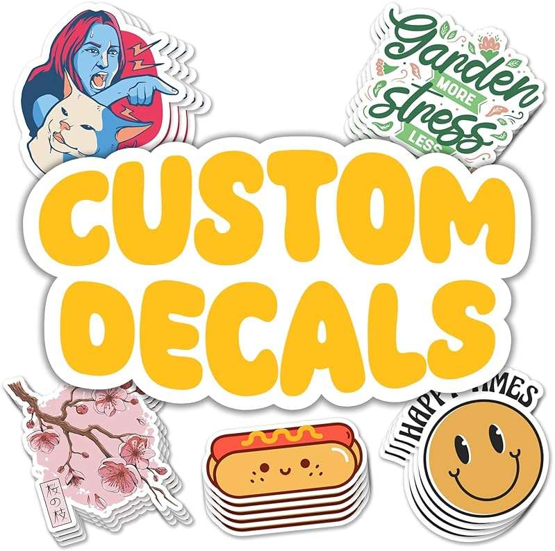 VulgrCo Custom Stickers Personalized, Set of 100 Individually Die Cut Personalized Stickers, Print Your Own Sticker, UV-Resistant Customized Sticker Labels for Jars, Laptops, Bottles & More - Image 1