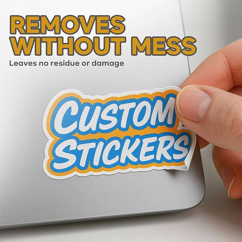 VulgrCo Custom Stickers Personalized, Set of 100 Individually Die Cut Personalized Stickers, Print Your Own Sticker, UV-Resistant Customized Sticker Labels for Jars, Laptops, Bottles & More - Image 7