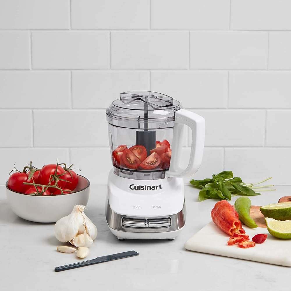 Cuisinart Core Custom 4-Cup Mini Chopper, Mini Food Processor Chops and Grinds with Auto-Reversing Stainless Steel SmartPower Blade, Dishwasher-Safe Parts, MCH-4, White/Stainless Steel - Image 2
