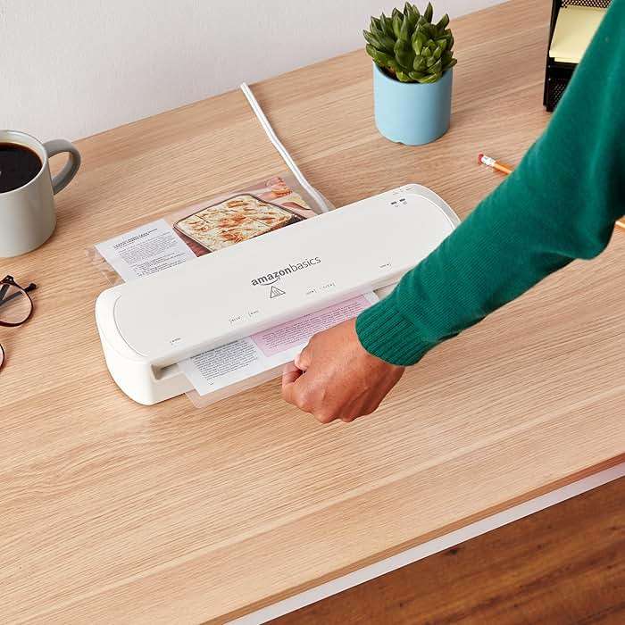 Amazon Basics 9-Inch Thermal Laminator Machine with Quick Warm-Up, 2 Heat Settings, Jam Release for Documents and Photos, White - Image 5