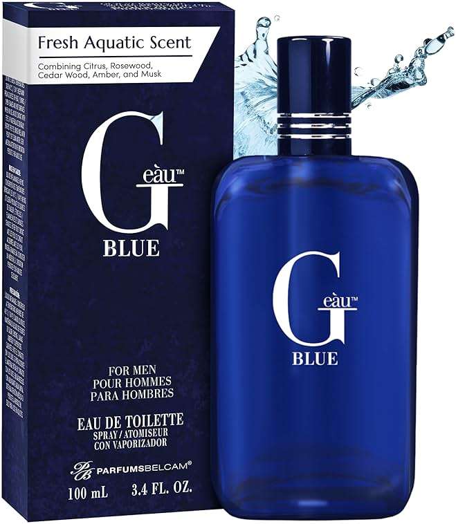 PB ParfumsBelcam G Eau Blue Eau de Toilette Spray – Men’s Cologne, Long-Lasting Summer Fragrance for Men and Teen Boys, Perfume para Hombre – 3.4 Fl Oz – Fresh Blue Scent - Image 1