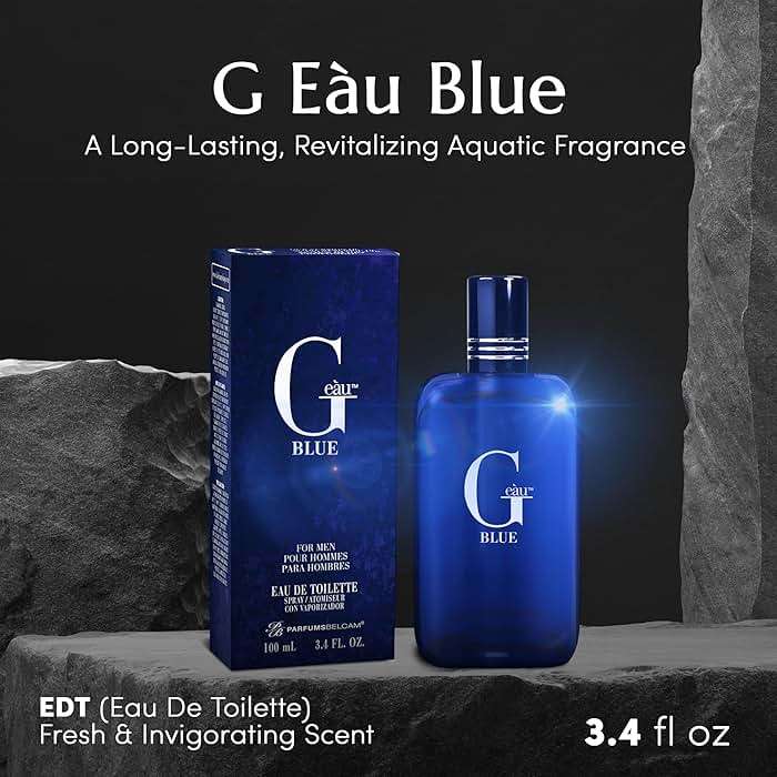 PB ParfumsBelcam G Eau Blue Eau de Toilette Spray – Men’s Cologne, Long-Lasting Summer Fragrance for Men and Teen Boys, Perfume para Hombre – 3.4 Fl Oz – Fresh Blue Scent - Image 3