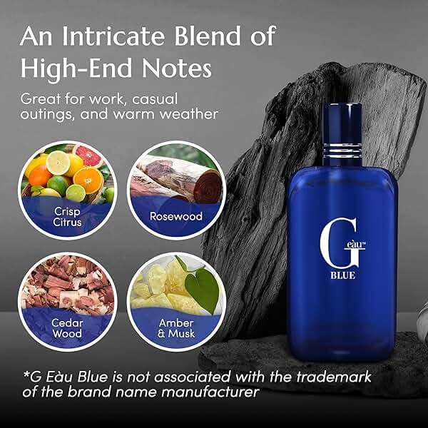 PB ParfumsBelcam G Eau Blue Eau de Toilette Spray – Men’s Cologne, Long-Lasting Summer Fragrance for Men and Teen Boys, Perfume para Hombre – 3.4 Fl Oz – Fresh Blue Scent - Image 5