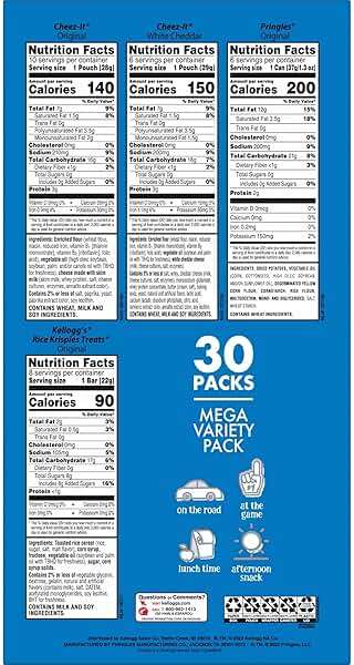 Kellogg's Cheez-It, Pringles & Rice Krispies Treats Snacks Mega Variety Pack, 30.1oz Box (30 Count) - Image 3
