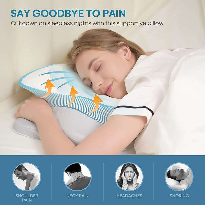 Cervical Pillow for Neck & Shoulder Pain Relief Sleeping - Ergonomic Contour Pillows - Memory Foam Pillow for Side, Back & Stomach Sleepers - Image 3