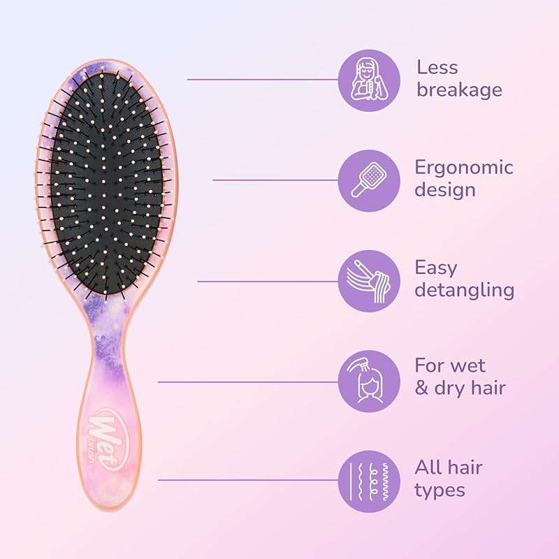 Wet Brush Original Detangler Hair Brush, Color Wash, Watermark, Ultra-Soft IntelliFlex Bristles - Detangling Hairbrush Glides Through Tangles For Wet, Dry & Damaged Hair, Women & Men - Image 4