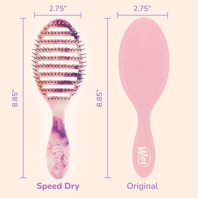 Wet Brush Speed Dry Hair Brush - Watermark (Color Wash) - Vented Design and Ultra Soft HeatFlex Bristles Are Blow Dry Safe With Ergonomic Handle Manages Tangle and Uncontrollable Hair - Pain-Free - Image 5