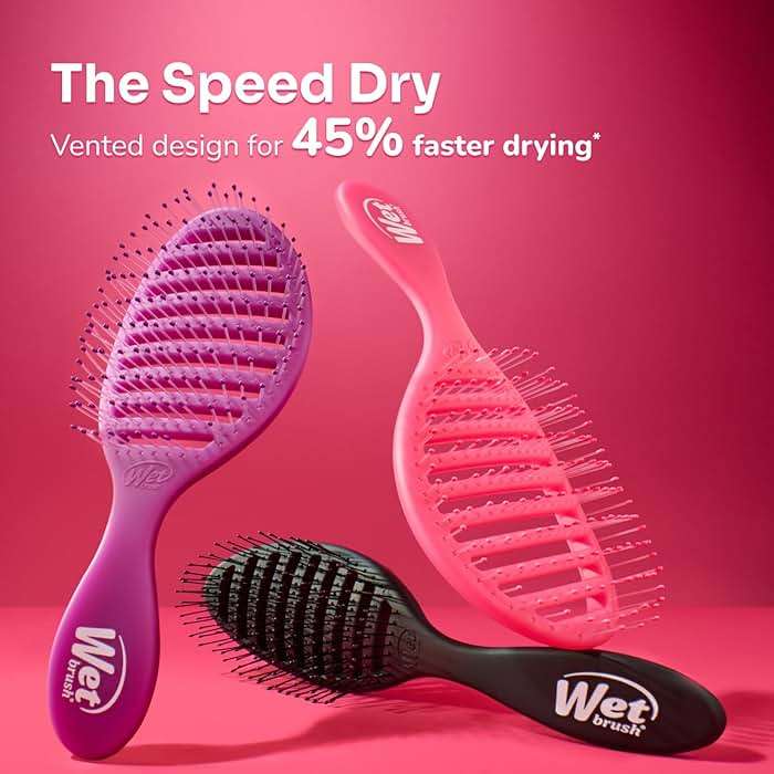 Wet Brush Speed Dry Hair Brush - Watermark (Color Wash) - Vented Design and Ultra Soft HeatFlex Bristles Are Blow Dry Safe With Ergonomic Handle Manages Tangle and Uncontrollable Hair - Pain-Free - Image 10