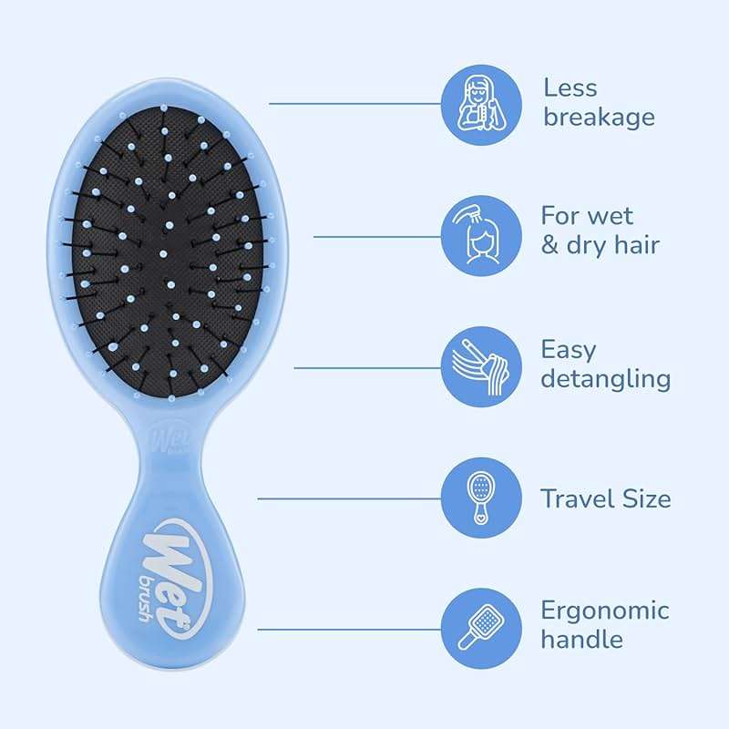 Wet Brush Squirt Detangling Brush, Sky, Mini Detangler, No Tangle Ultra-Soft IntelliFlex Bristles, Wet & Dry Styling Hairbrush for Women & Men, All Hair Types - Image 4