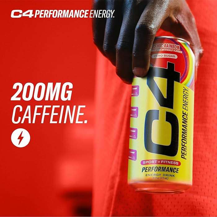 C4 Performance Energy Drink Cosmic Rainbow, Zero Sugar Carbonated Preworkout Energy, 200mg Caffeine with Beta Alanine, 16 Fl Oz (12 Pack), Packaging May Vary - Image 4
