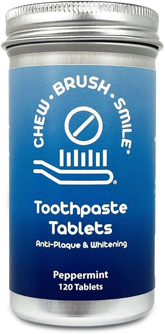 WELdental Chew Brush Smile Toothpaste Tablets 120 Count, Peppermint - Image 1