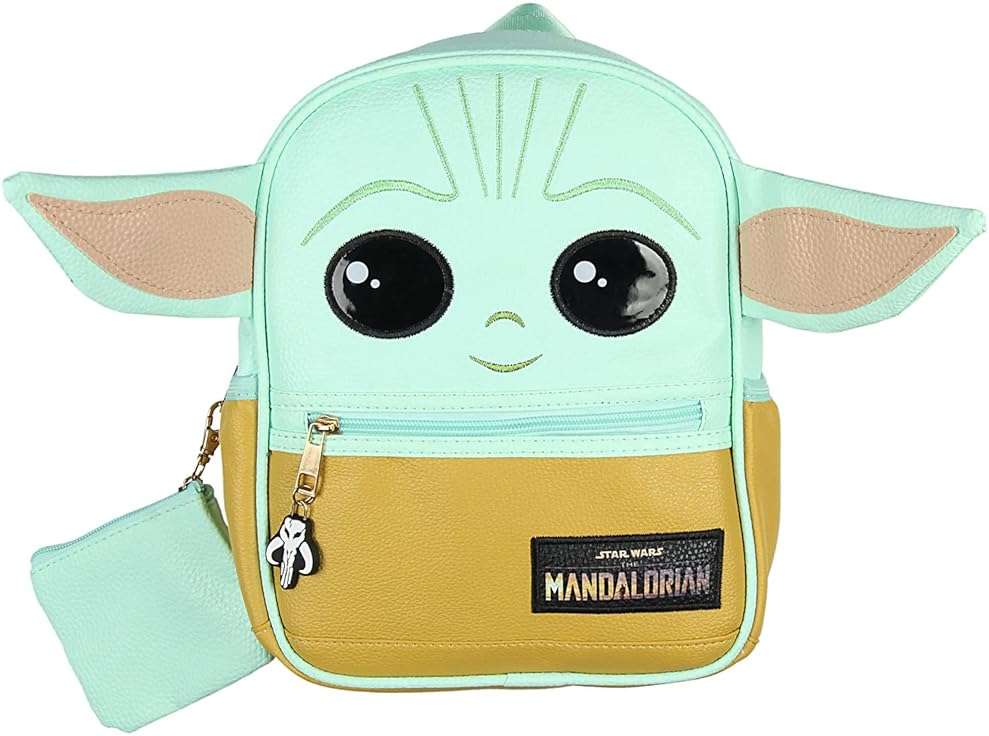 AI ACCESSORY INNOVATIONS Star Wars The Mandalorian Grogu Baby Yoda Mini Backpack 10.5" with Coin Purse - Image 1