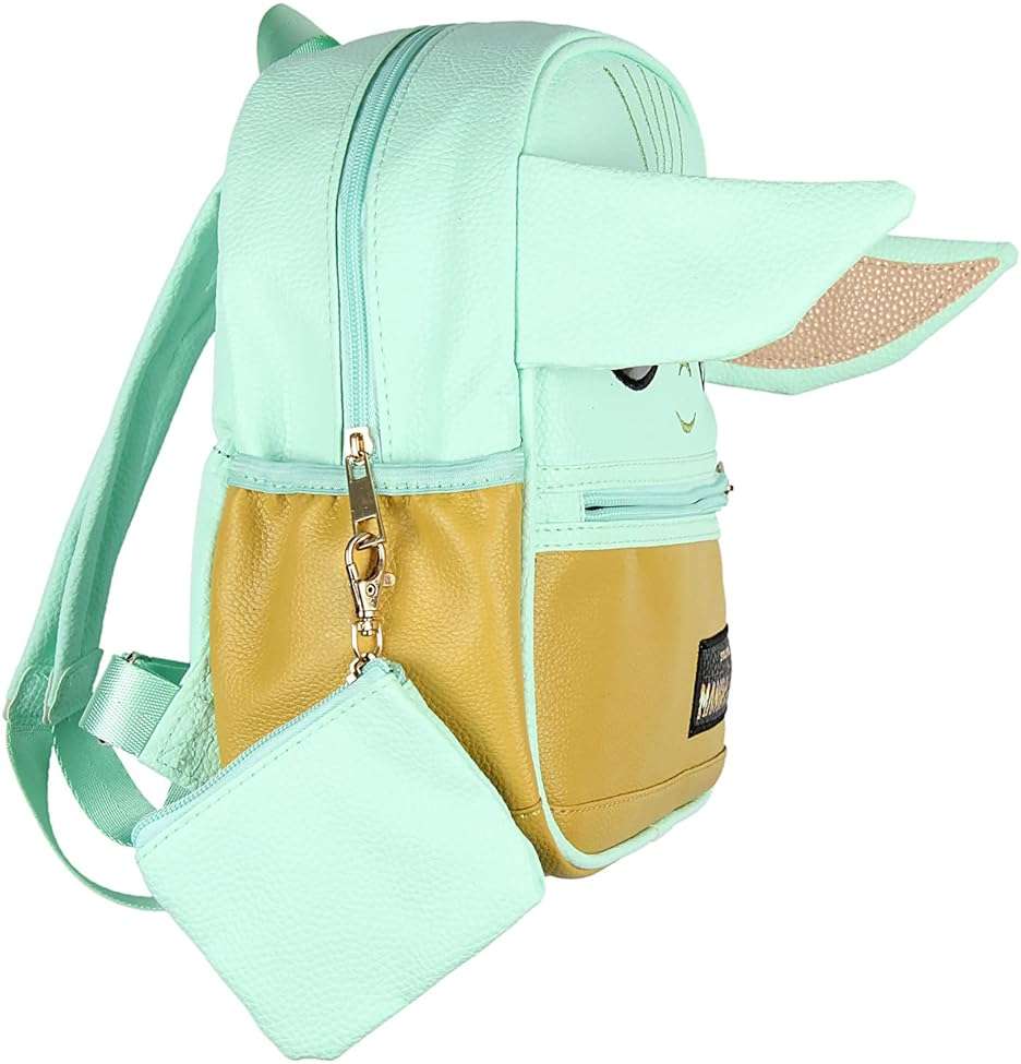 AI ACCESSORY INNOVATIONS Star Wars The Mandalorian Grogu Baby Yoda Mini Backpack 10.5" with Coin Purse - Image 4