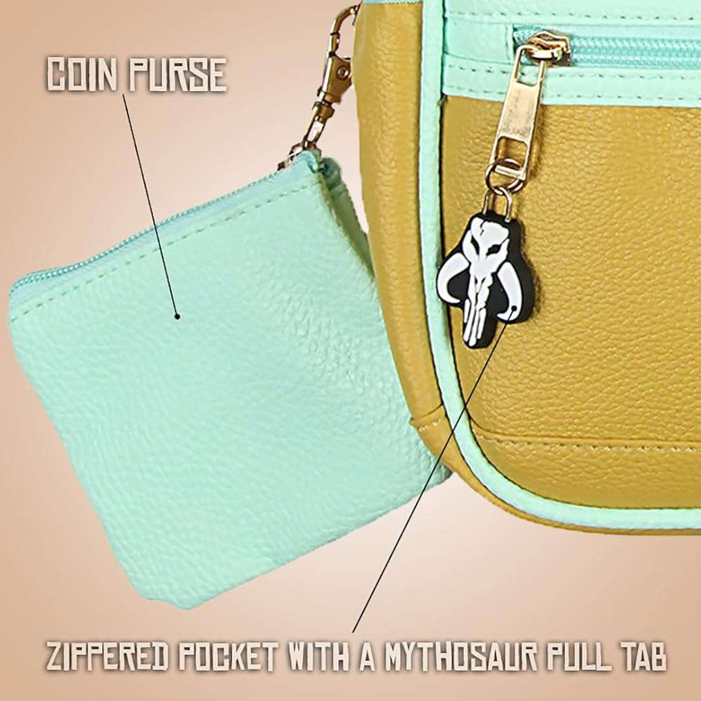 AI ACCESSORY INNOVATIONS Star Wars The Mandalorian Grogu Baby Yoda Mini Backpack 10.5" with Coin Purse - Image 6