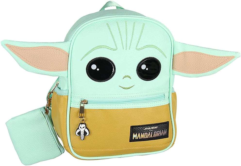 AI ACCESSORY INNOVATIONS Star Wars The Mandalorian Grogu Baby Yoda Mini Backpack 10.5" with Coin Purse - Image 7