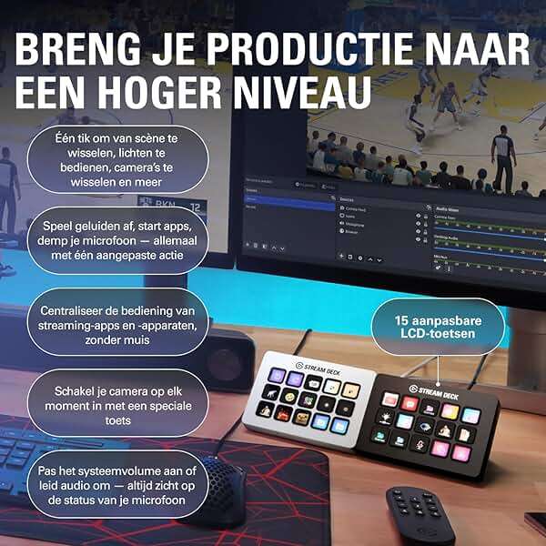 Elgato Stream Deck MK.2 White – Studio Controller, 15 macro keys, trigger actions in apps and software like OBS, Twitch, ​YouTube and more, works with Mac and PC - Image 3