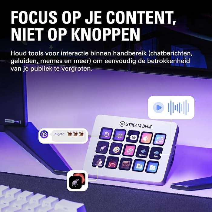 Elgato Stream Deck MK.2 White – Studio Controller, 15 macro keys, trigger actions in apps and software like OBS, Twitch, ​YouTube and more, works with Mac and PC - Image 7