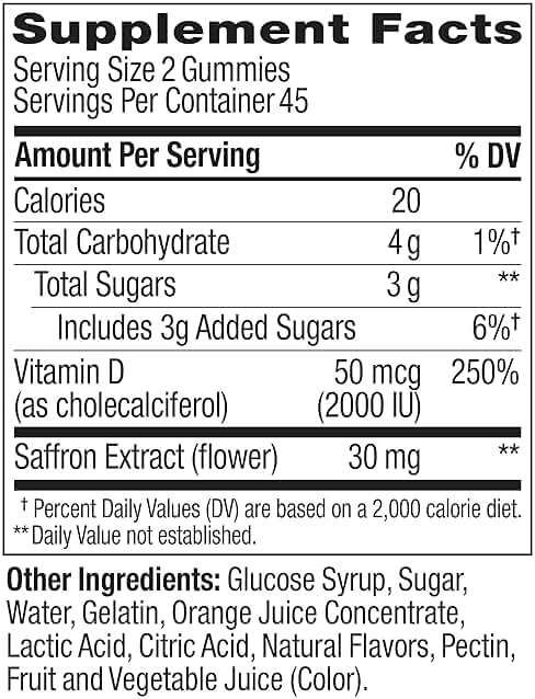OLLY Hello Happy Gummy Worms, Mood Balance Support, Vitamin D, Saffron, Adult Chewable Supplement, Gluten Free, Tropical Zing - 90 Count - Image 6