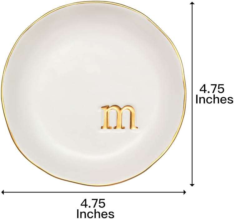 COLLECTIVE HOME - Ceramic Jewelry Tray, Decorative Trinket Dish for Rings Earrings Necklaces Bracelet Watch Keys, Birthday Mother's Day Christmas Gift for Women, 4.75", White Surface (M) - Image 2