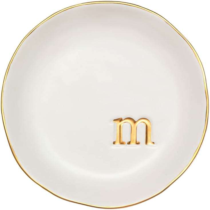 COLLECTIVE HOME - Ceramic Jewelry Tray, Decorative Trinket Dish for Rings Earrings Necklaces Bracelet Watch Keys, Birthday Mother's Day Christmas Gift for Women, 4.75", White Surface (M) - Image 3