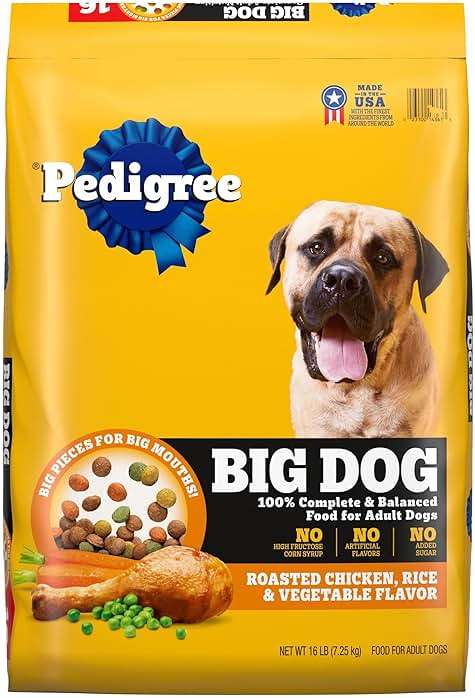Pedigree Large Breed Dry Dog Food for Large Dogs, Roasted Chicken, Rice and Vegetable Flavor, 16 lb. Bag - Image 1