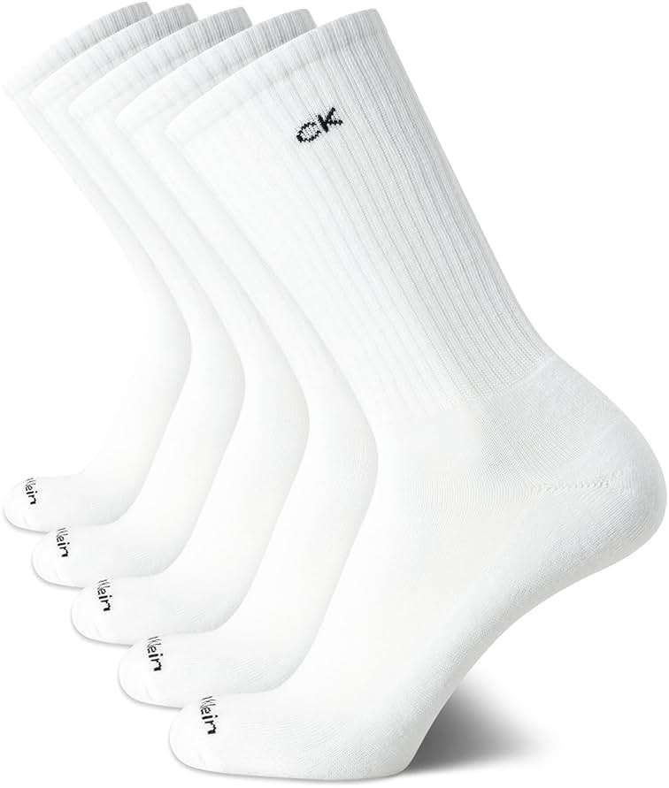 Calvin Klein Mens Crew Socks - 5 Pack Breathable Cushion Crew Athletic Mid-Calf Socks for Men for Running and Workout (7-12) - Image 1