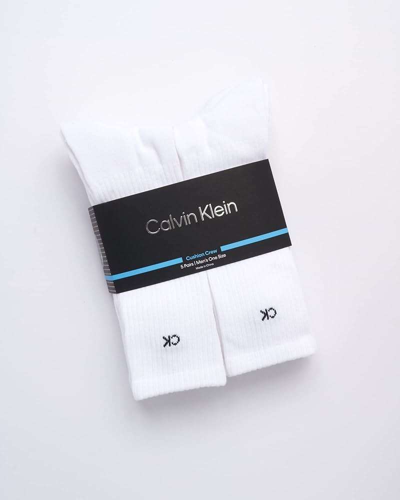Calvin Klein Mens Crew Socks - 5 Pack Breathable Cushion Crew Athletic Mid-Calf Socks for Men for Running and Workout (7-12) - Image 2