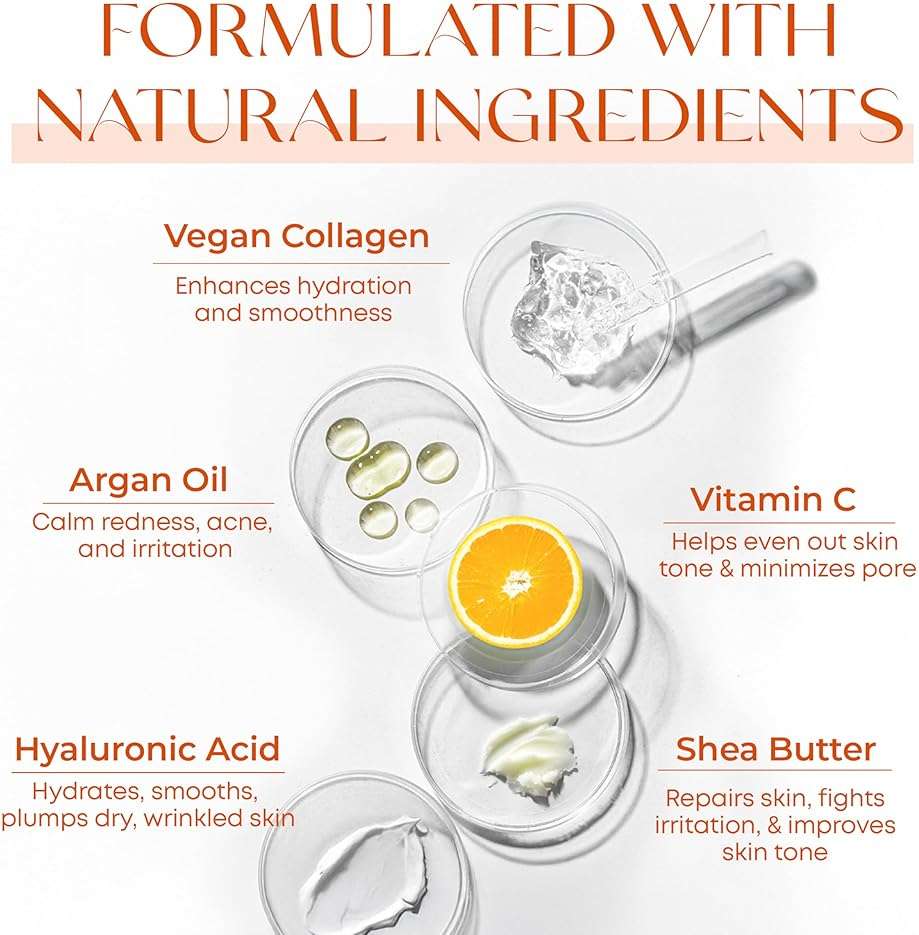 Skin 2.0 Vitamin C & Collagen Face Moisturizer - Dermatologist Tested, Anti-Aging, Skin Tightening - Brightening, Clean Beauty, Cruelty-Free, Korean Skincare for All Skin Types - 1.69 Fl oz - Image 5