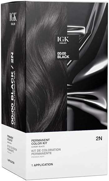 IGK Permanent Hair Dye Color Kit | 2N 00:00 - Black | 100% Gray Color Coverage | Ammonia Free - Image 1