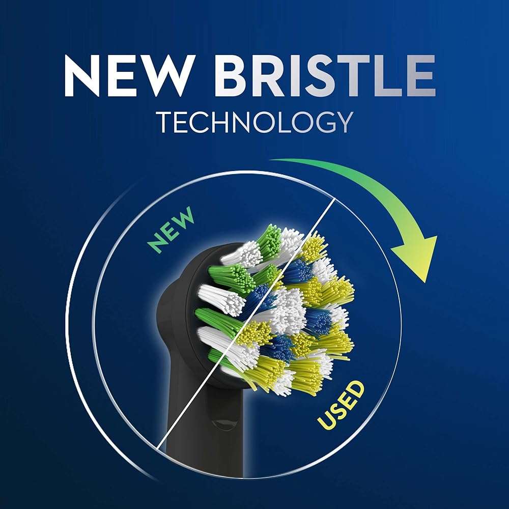 Oral-B Cross Action Electric Toothbrush Replacement Brush Heads, Black, 3 Count (Pack of 1) - Image 5