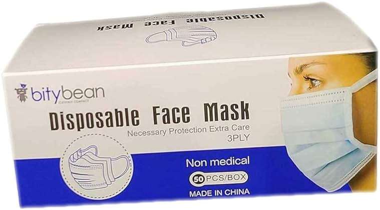 2,000 Blue Disposable Face Masks 2000 Protective 3-Ply Breathable Comfortable Nose/Mouth Coverings for Home & Office | Elastic Ear Loop 3-Layer Safety Shield for Adults/Kids. On the go 40 Packs of 50 - Image 2
