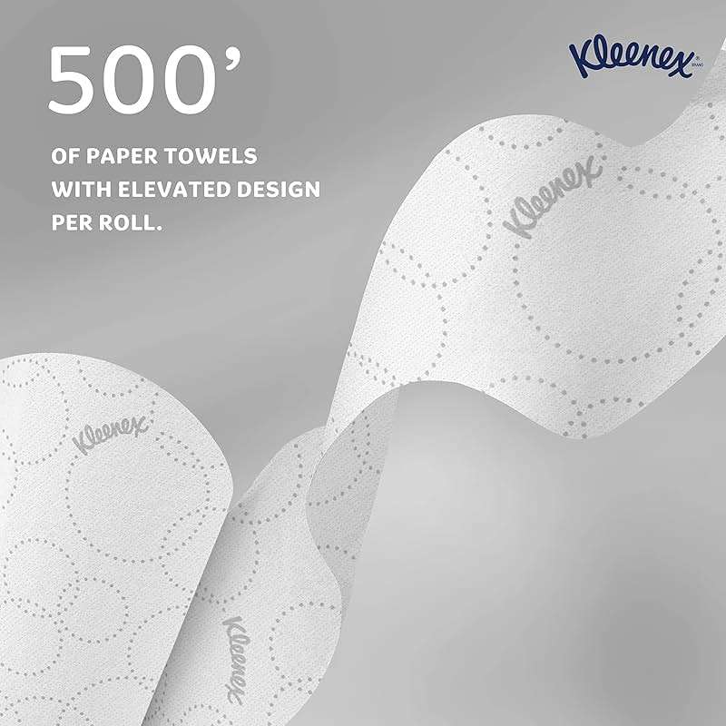 Kleenex Professional Hard Roll Paper Towels, Bulk (54471), Hardwound, Elevated Design, Premium Absorbency Pockets, White, for ScottBrand Blue Core Dispensers (6 Rolls at 500' Each, 3,000'/Case) - Image 9
