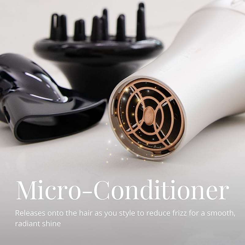 Remington Shine Therapy Hair Dryer with Argan Oil & Keratin, 1875W Ionic Blow Dryer for Frizz Control & Smooth Shine, Ceramic Technology, Lightweight Hair Dryer with Diffuser & Concentrator - Image 4
