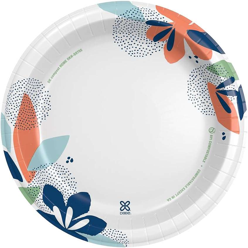 Dixie Large Paper Plates, 10 Inch, 204 Count, 2X Stronger*, Microwave-Safe, Soak-Proof, Cut Resistant, Disposable Plates For Everyday Breakfast, Lunch, & Dinner Meals - Image 2