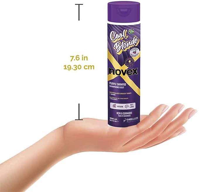 NOVEX Cool Blonde Purple Toning Shampoo 10.1oz/ 300ml - Purple Shampoo Neutralizes, Tones with Acai extract and Ceramides for blonde, silver, bleached, or brassy hair - Image 5