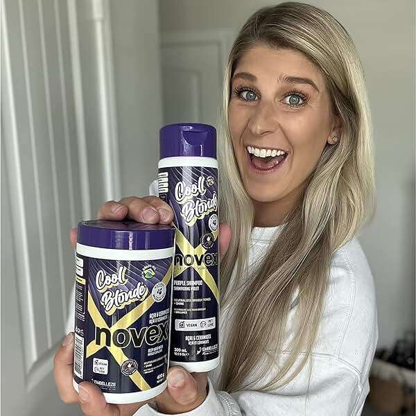 NOVEX Cool Blonde Purple Toning Shampoo 10.1oz/ 300ml - Purple Shampoo Neutralizes, Tones with Acai extract and Ceramides for blonde, silver, bleached, or brassy hair - Image 6