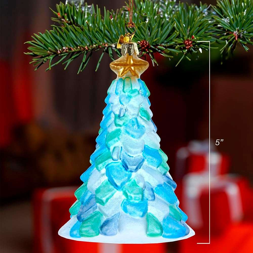 5-Inch Noble Gems™ Glass Sea Glass Christmas Tree Ornament - Image 3