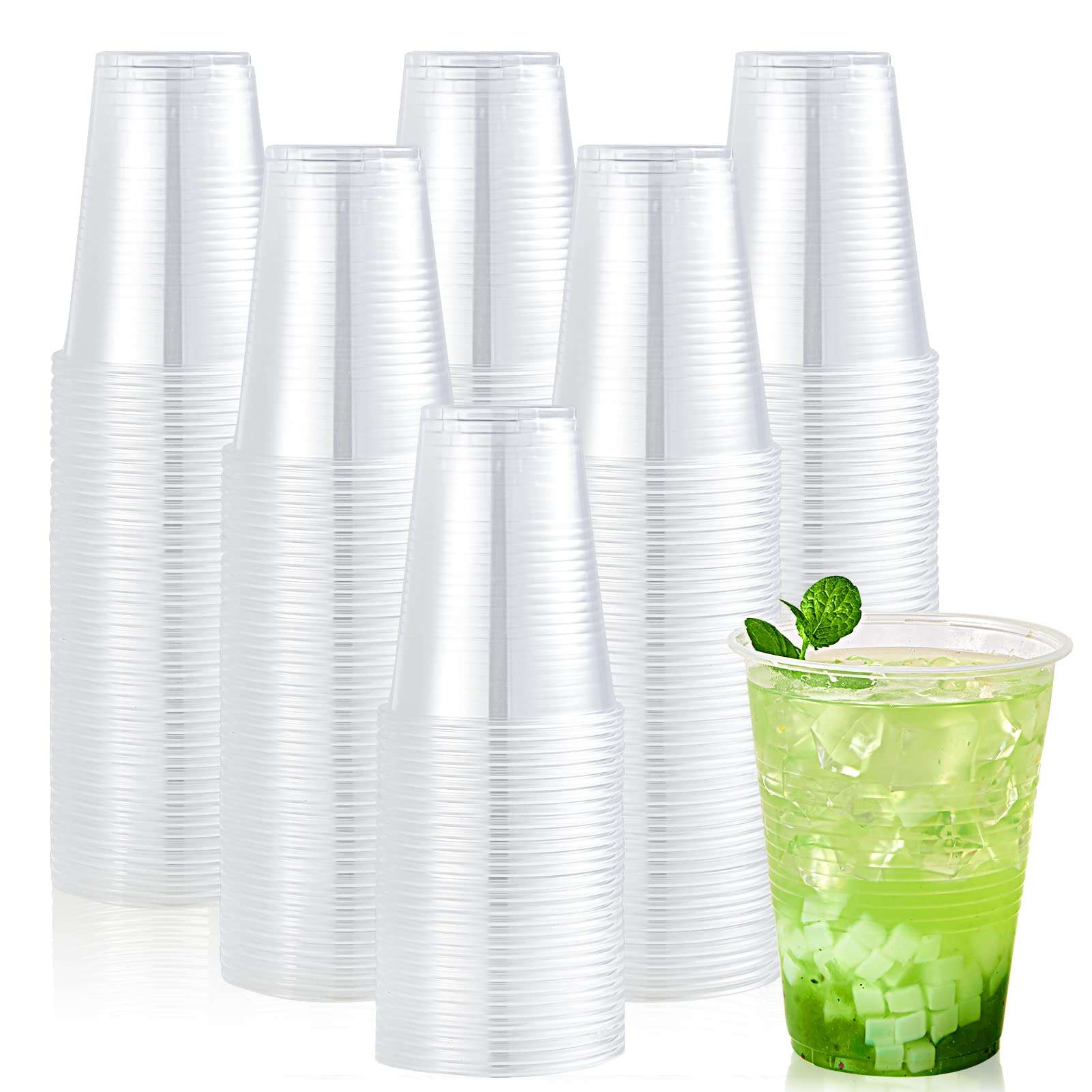 Lilymicky 390 Pack 16 oz Clear Plastic Cups, Cold Disposable Plastic Drinking Cups for Parties, Picnic, BBQ, Travel, and Events - Image 1