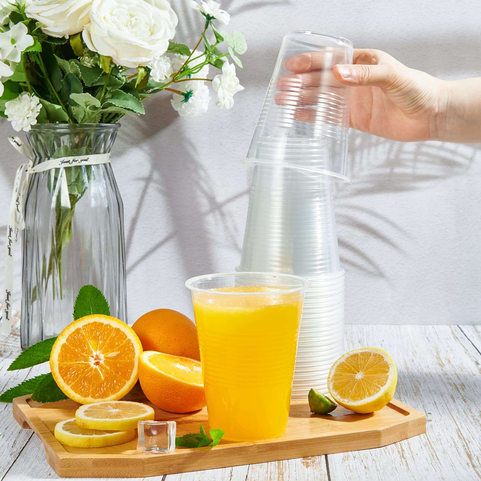 Lilymicky 390 Pack 16 oz Clear Plastic Cups, Cold Disposable Plastic Drinking Cups for Parties, Picnic, BBQ, Travel, and Events - Image 2