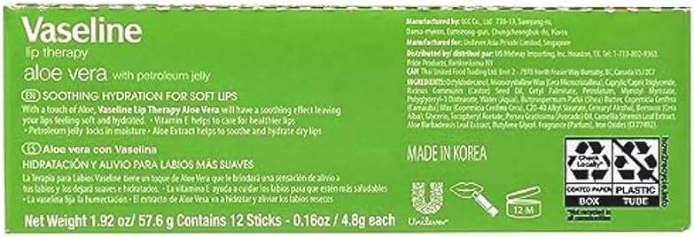Vaseline Lip w/o Backer Card Aloe - 12 pack box - Image 3