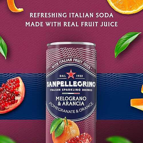 Sanpellegrino Italian Sparkling Drink Melograno And Arancia, Sparkling Orange And Pomegranate Beverage, 24 Pack Of Cans - Image 2