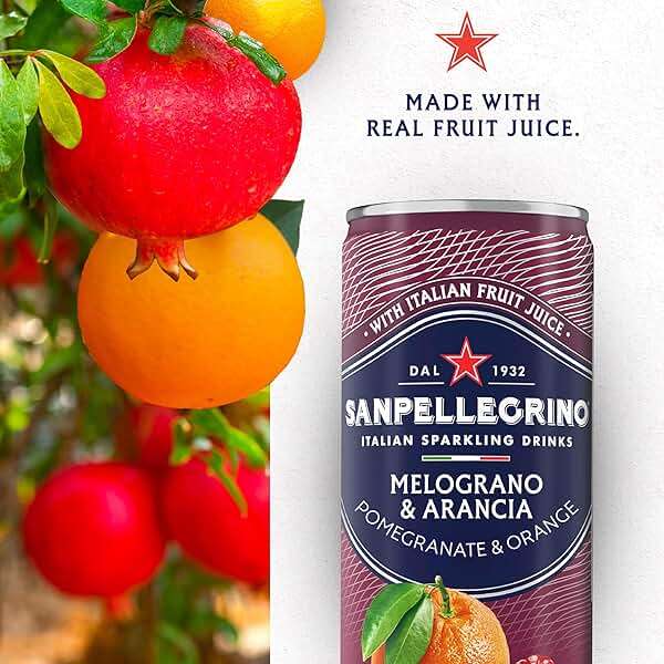 Sanpellegrino Italian Sparkling Drink Melograno And Arancia, Sparkling Orange And Pomegranate Beverage, 24 Pack Of Cans - Image 3