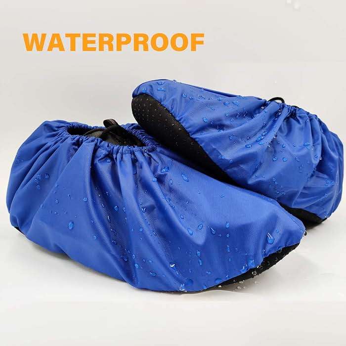5 Pairs Non Slip Reusable Shoe Covers Waterproof Washable Boot Covers Durable Dustproof Booties Cover For Indoors Household Travel Floor Carpet Protection(Large) - Image 6