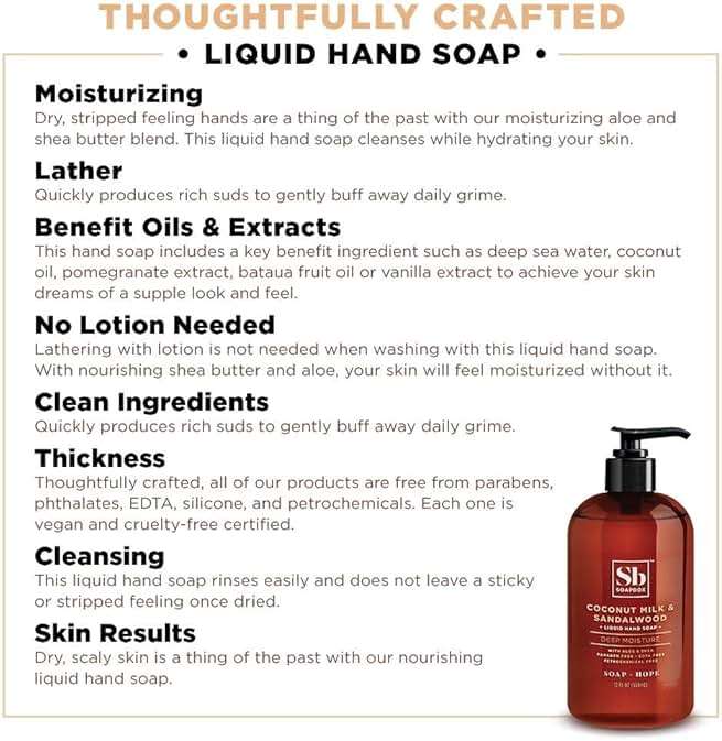 Soapbox Coconut Milk & Sandalwood Liquid Hand Soap Refill, Moisturizing Hand Wash - Gentle Cleanser for Hands - Clean Ingredients Free of Harsh Chemicals, Sulfates, Parabens & Silicones - 64 oz - Image 4