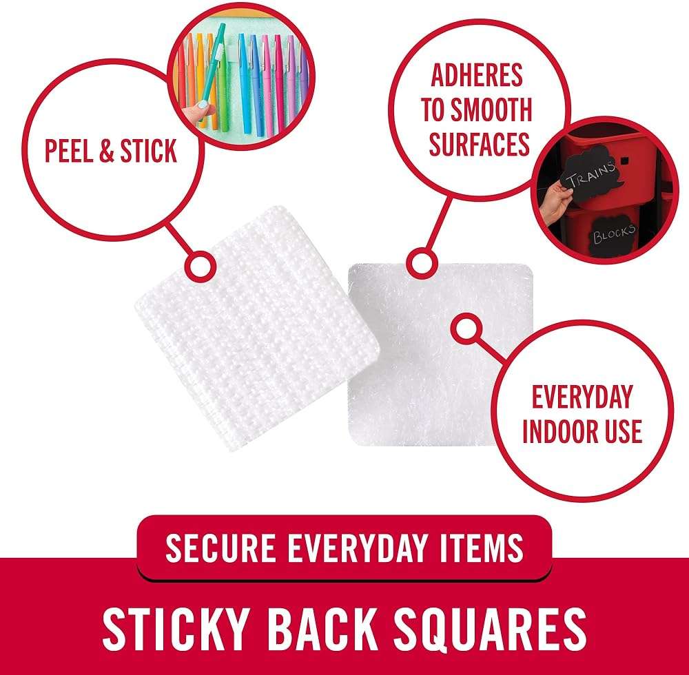VELCRO Brand Mounting Squares | Pack of 20 | 7/8 Inch White | Adhesive Sticky Back Hook and Loop Fasteners for Home, Office or Crafting | Strong Secure Hold - Image 2
