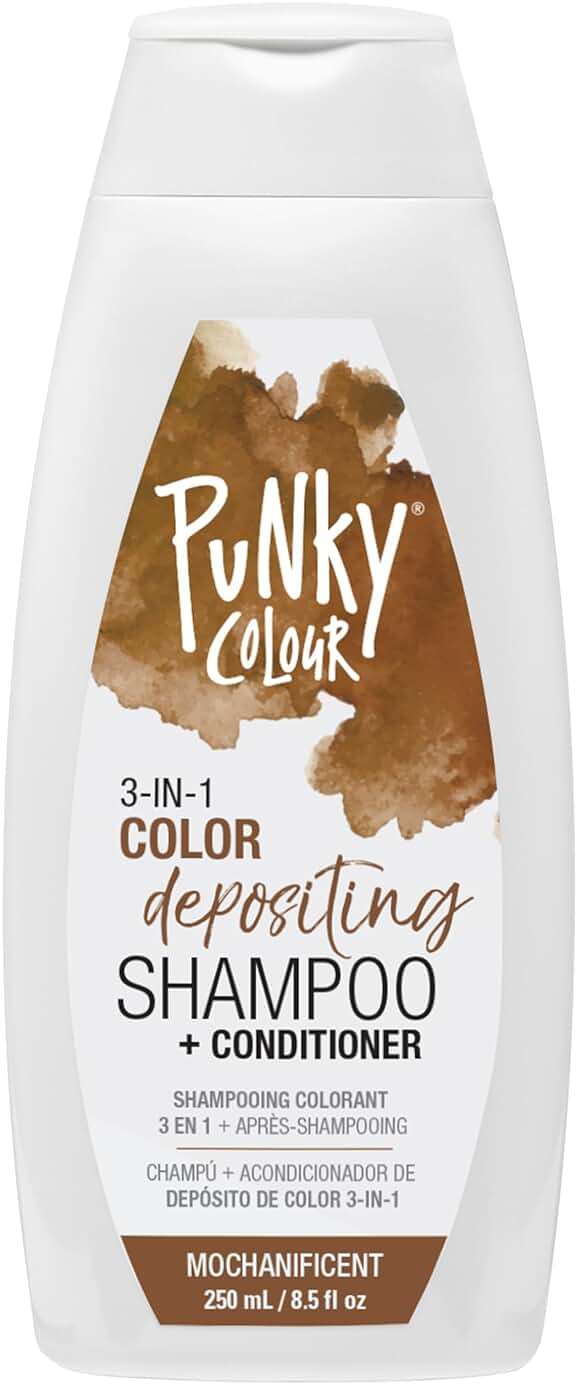 Punky Colour 3-in-1 Color Depositing Conditioner & Hair Cleanser – Mochanificent, Brown Toner to Refresh & Enhance Hair Color, Cleanses, Conditions & Boosts Shine, 8.5 oz - Image 1