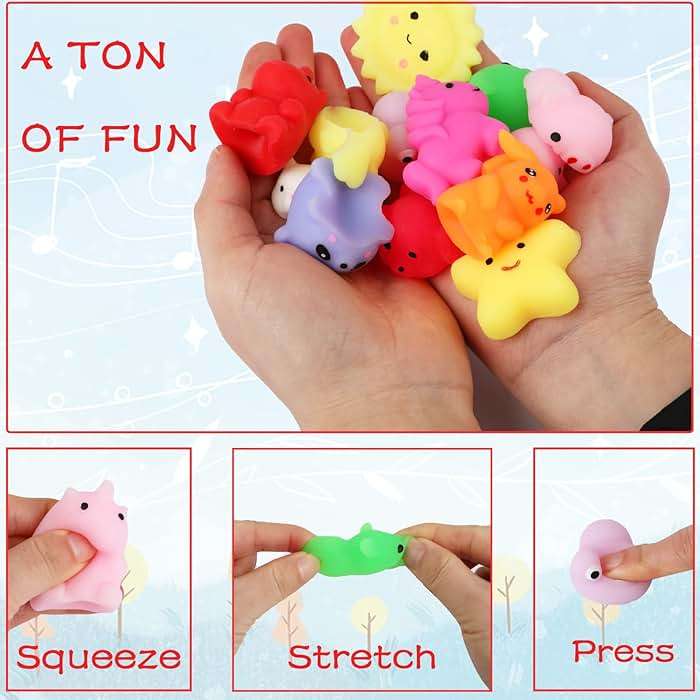 80pcs Mochi Squishy Toys, Mini Kawaii Squishy Fidget Toys Bundles Squishies Party Favors for Kids Gift for Easter Basket Stuffers Egg Fillers Birthday Classroom Prize Pinata Christmas Stocking - Image 3